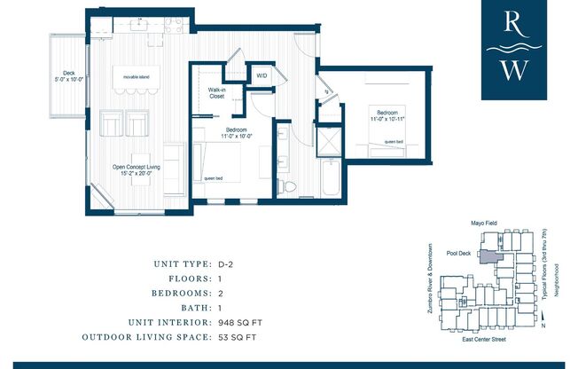 2 beds, 1 bath, 948 sqft, $2,695, Unit 529
