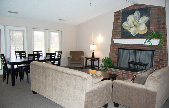 Fireplace In Clubhouse at Waverly Park Apartments, Lansing, 48911