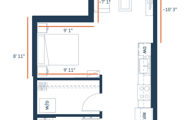 Studio, 1 bath, 509 sqft, $1,494, Unit 445