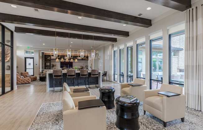 Modern Lounge Area With Pool View