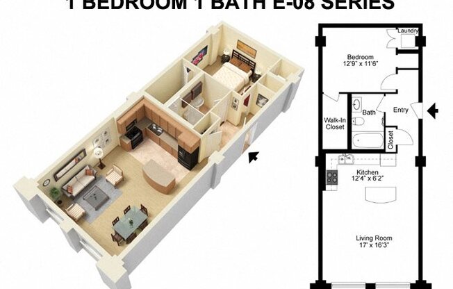 1 bed, 1 bath, 965 sqft, $1,516