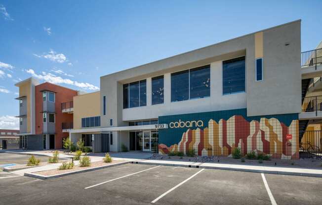 a building with a mural on the side of it