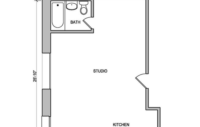 Studio, 1 bath, 328 sqft, $1,695, Unit Unit #107