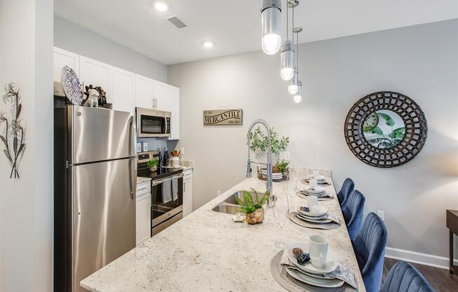Well Equipped Kitchen And Dining at Westport Apartments, Norfolk, Virginia