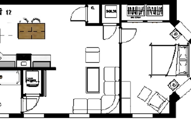 1 bed, 1 bath, 600 sqft, $1,450, Unit 12