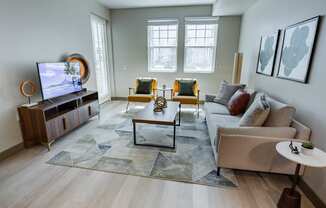 furnished living room at Bayswater Apartments, Burlingame