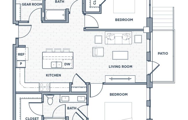 2 beds, 2 baths, 1,128 sqft, $2,350, Unit 2103