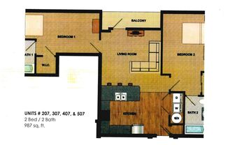 2 beds, 2 baths, 700 sqft, $1,800, Unit 207