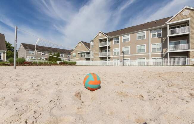 This is a photo of the sand volleyball court at Nantucket Apartments in Loveland, Ohio.
