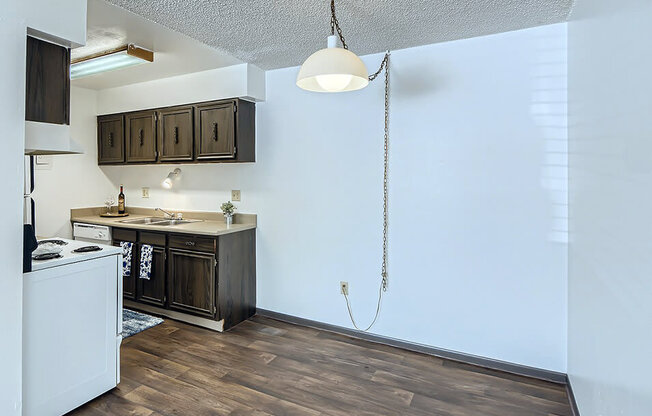 connected dining and kitchen area