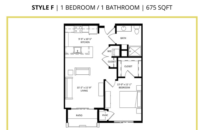 1 bed, 1 bath, 676 sqft, $1,575, Unit 412