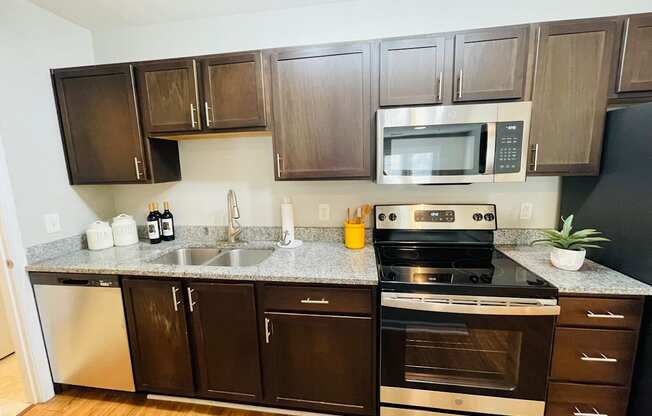 Newly renovated kitchen at Oasis at Cedar Branch in Wilmington, NC