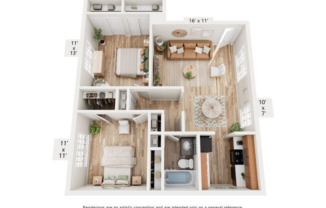 2 beds, 1 bath, 960 sqft, $1,500