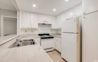 Kitchen With White Appliances at Alosta Place, Azusa, CA, 91702