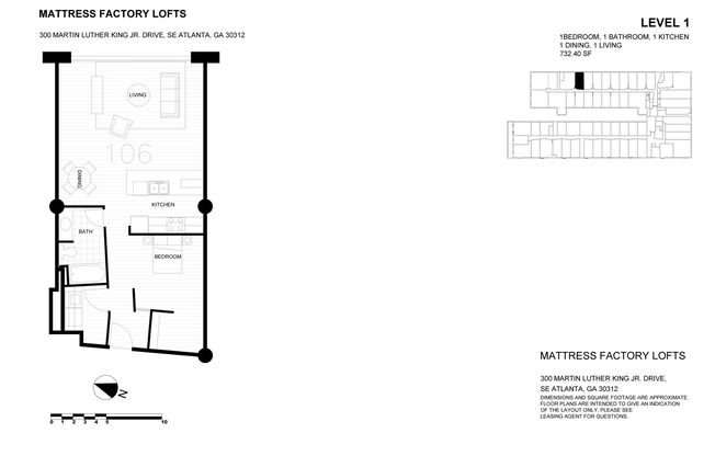 1 bed, 1 bath, 732 sqft, $1,750, Unit 114