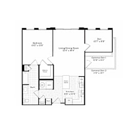 1 bed, 1 bath, 852 sqft, $2,869