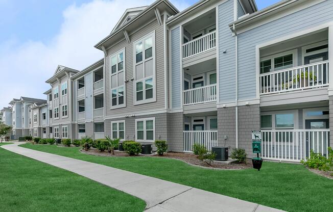 a large lawn in front of a building