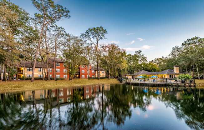 Serene lake outside at  Northlake Apartments, Jacksonville FL