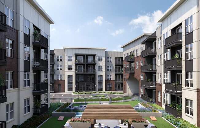 Courtyard  view at Elevate Apartments, Wisconsin