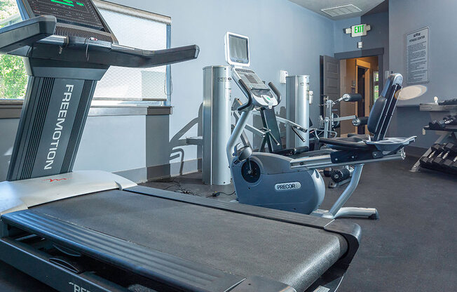 Cardio Machines In Gym at Four Seasons at Southtowne Apartments, South Jordan, UT
