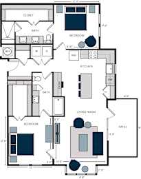 2 beds, 2 baths, 1,313 sqft, $3,213