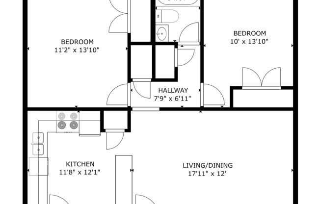 2 beds, 1 bath, 770 sqft, $1,285, Unit G2