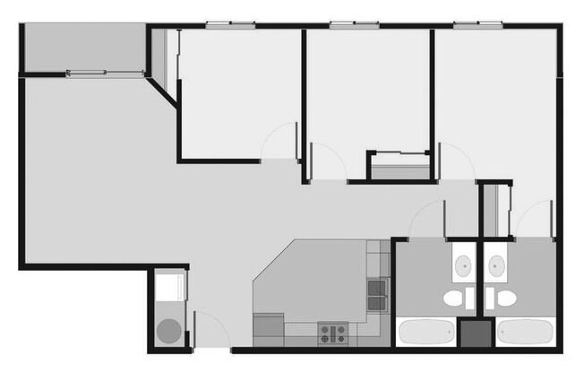 3 beds, 2 baths, 1,094 sqft, $1,195, Unit 304