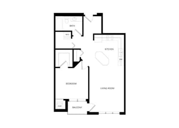 1 bed, 1 bath, 816 sqft, $1,545