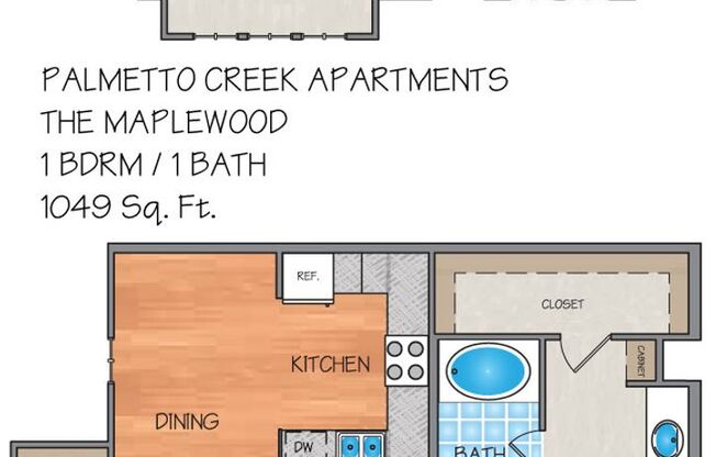 1 bed, 1 bath, 1,049 sqft, $1,475, Unit 266
