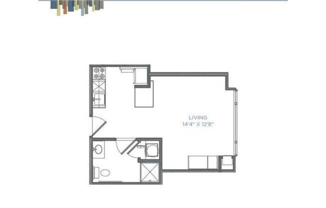 Studio, 1 bath, 408 sqft, $1,439, Unit 912