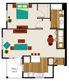 1 bed, 1 bath, 788 sqft, $1,860