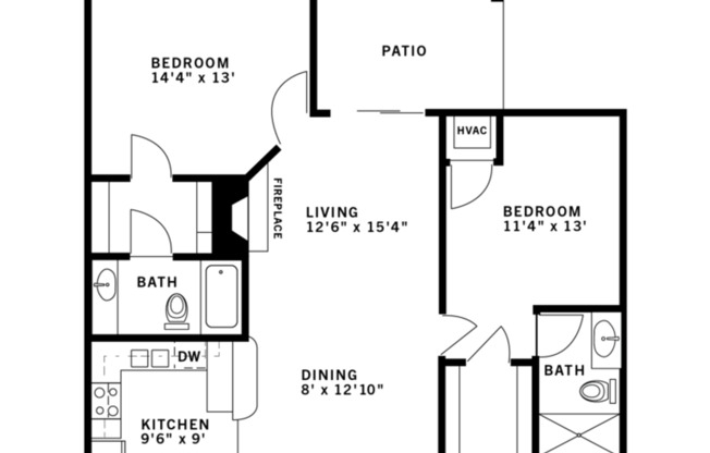 2 beds, 2 baths, 1,125 sqft, $1,800, Unit 2604C101