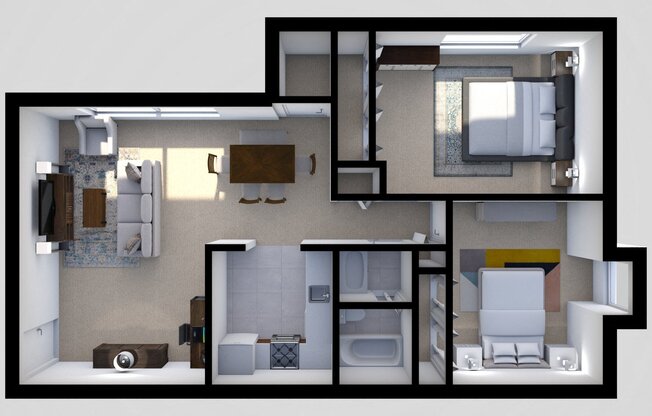 2 beds, 1 bath, $1,651