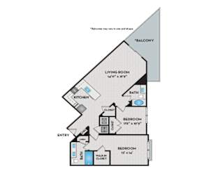 2 beds, 2 baths, 1,254 sqft, $3,155