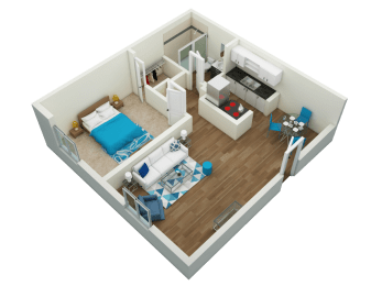 One Bedroom - One Bath 680 sq. ft.