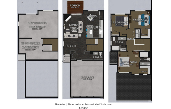 3 beds, 2.5 baths, 1,518 sqft, $3,045, Unit 3400