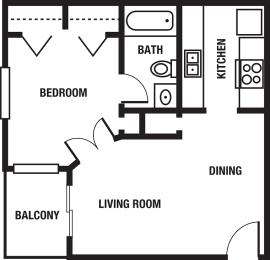 1 bed, 1 bath, 541 sqft, $1,253