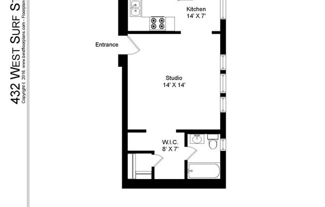 Studio, 1 bath, 437 sqft, $1,575, Unit 432-108
