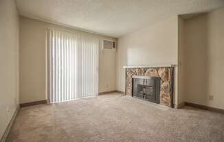 Clearwater Square Apartments Living Room and Fireplace