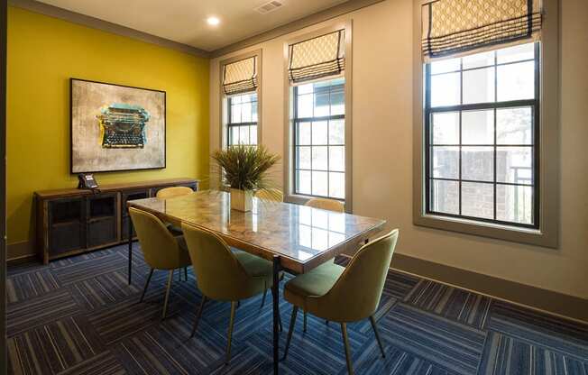 Cyber Cafe with Coffee Station and Work Areas for Residents at Echo at North Pointe Center Apartment Homes, Alpharetta, GA 30009