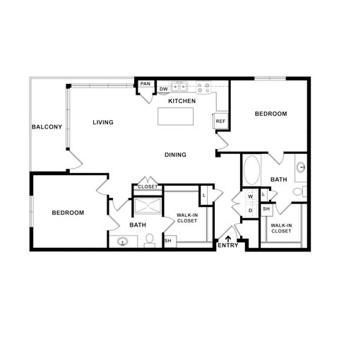 2 beds, 2 baths, 1,273 sqft, $2,262