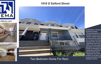 BIG TWO BEDROOM HOUSE FOR RENT IN SOUTH WEST PHILLY