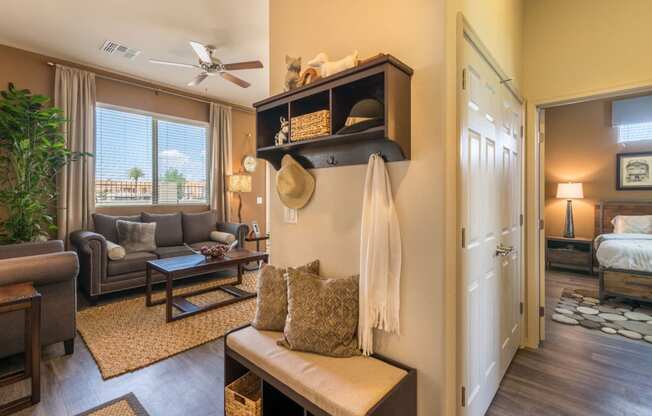 Living Room, Closet & Bedroom (1 Bedroom) at Palm Valley Villas in Goodyear, AZ