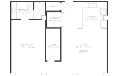 1 bed, 1 bath, 815 sqft, $1,516