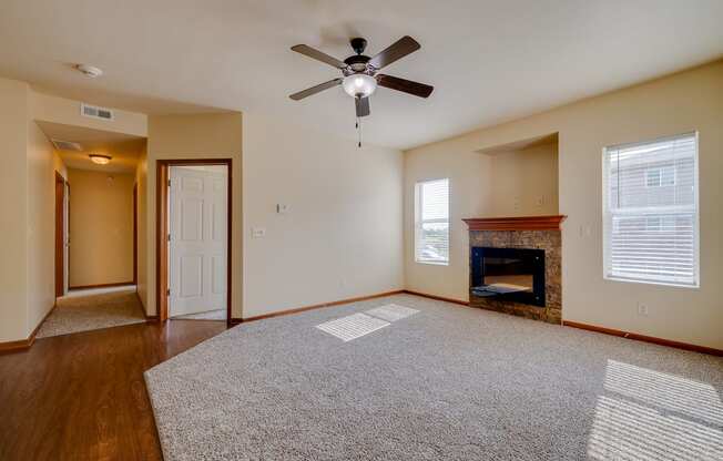 Spacious Living Area With Fireplace