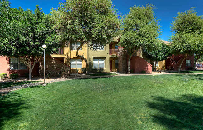 Lush Green Lawn Area at San Lucas Apartments, Tolleson, AZ, 85353