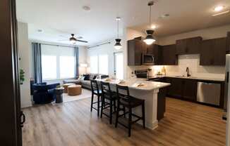 The Crest at South Point Apartments 2 Bedroom Model Kitchen located in McDonough, GA