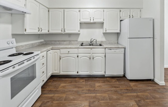 Kitchen with White Appliances