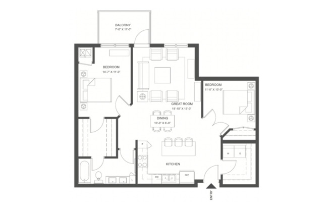 2 beds, 1 bath, 1,030 sqft, $2,495, Unit 221