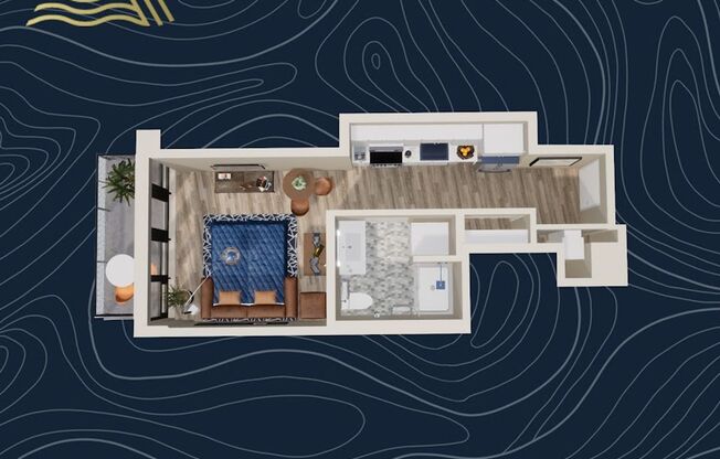 Studio, 1 bath, 391 sqft, $1,730, Unit #804